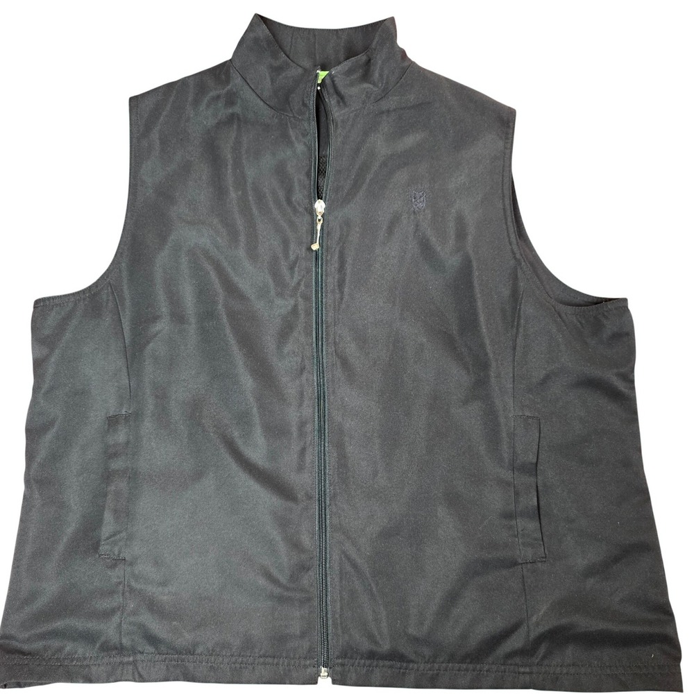 Allyson Whitmore Golf Petite PXL lightweight black fullzip vest club zipper pull